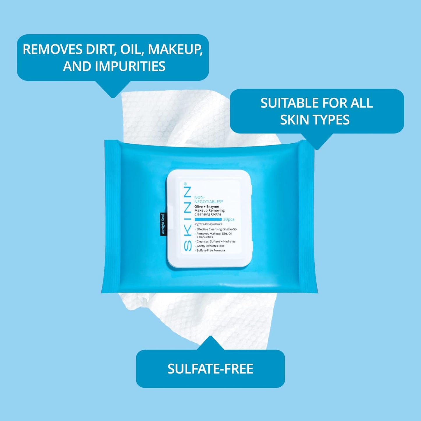 Olive + Enzyme Makeup Removing Cleansing Cloths - Limited Time Offer