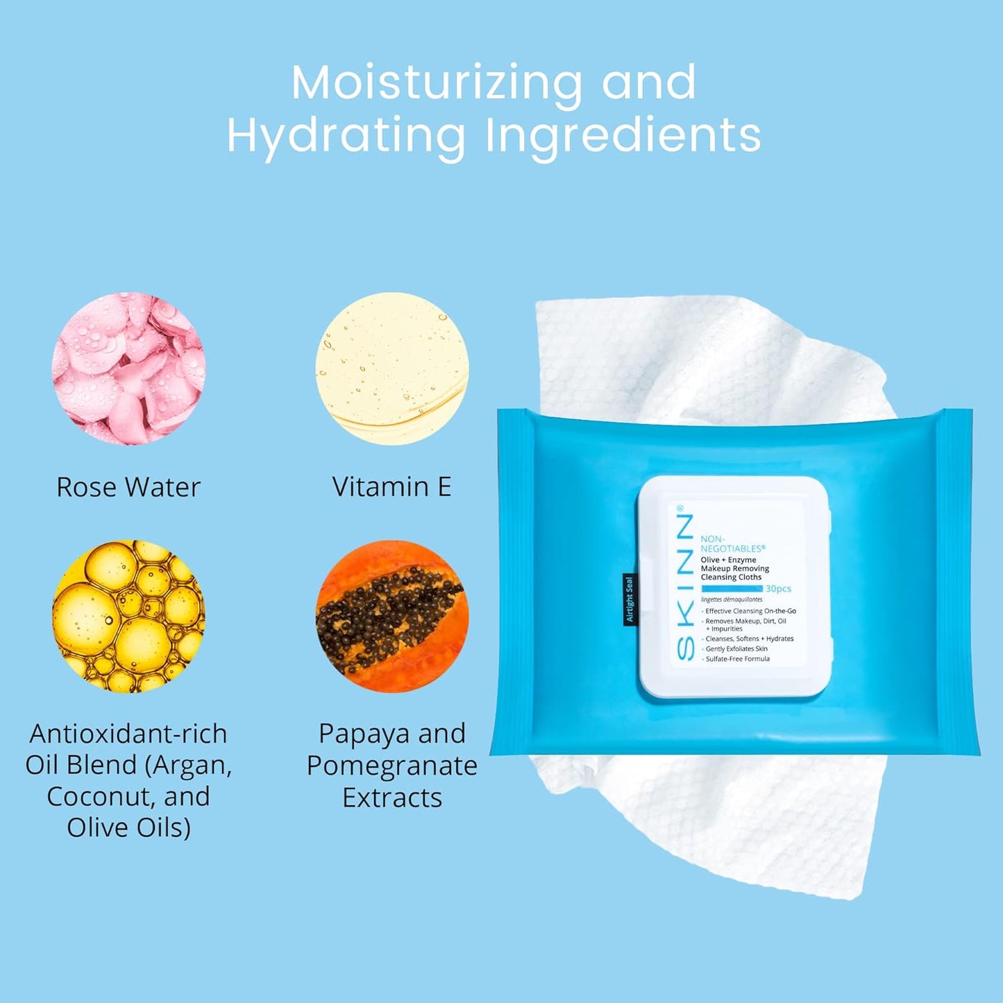 Olive + Enzyme Makeup Removing Cleansing Cloths - Limited Time Offer