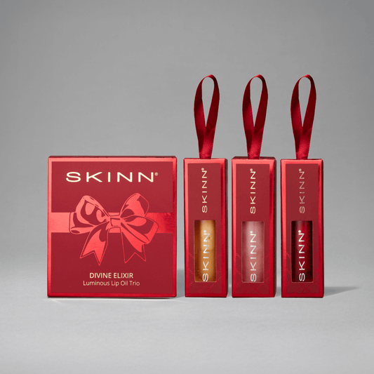 SKINN Divine Elixir Luminous Lip Oil Trio - Evergreen Holiday Escape