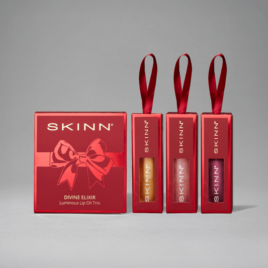 SKINN Divine Elixir Luminous Lip Oil Trio - Evergreen Holiday Escape