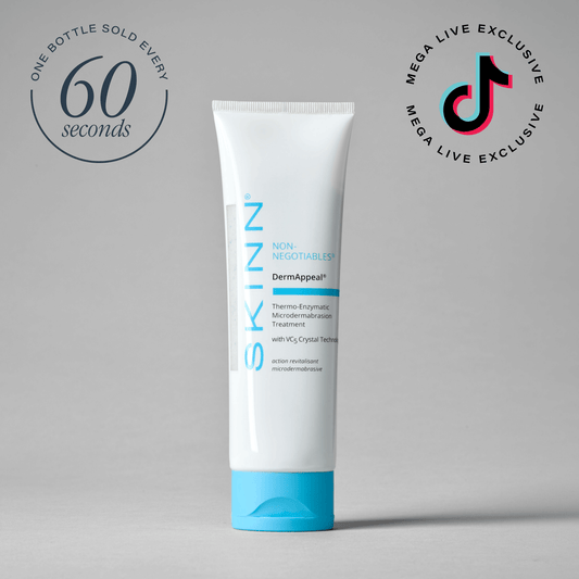 SKINN Cosmetics DermAppeal Microdermabrasion Treatment w/ V5 Crystal Technology Facial Exfoliate Tube - Powerful Microdermabrasion Treatment for All Skin Types